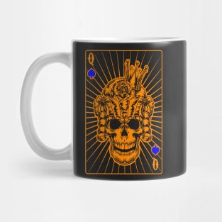 Queen of Spades Orange Skull Mug